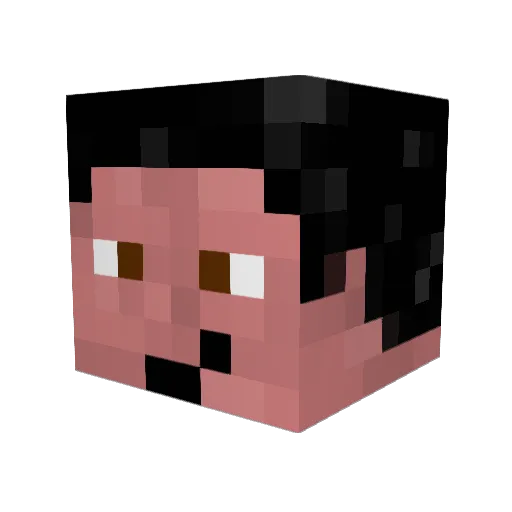 Musinator Minecraft avatar head, 3D render
