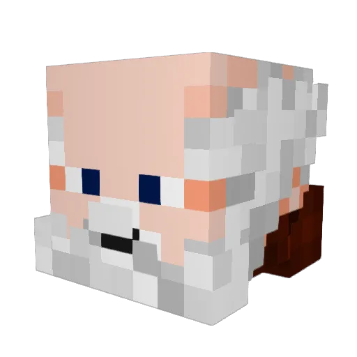 Muskimol Minecraft avatar head, 3D render