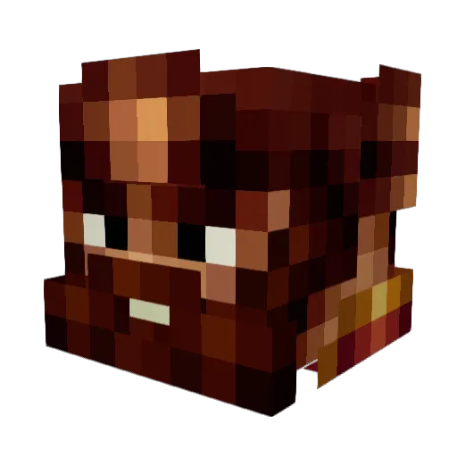 Musklidprillid Minecraft avatar head, 3D render