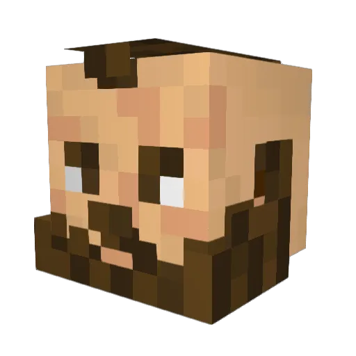 MuskratFever Minecraft avatar head, 3D render