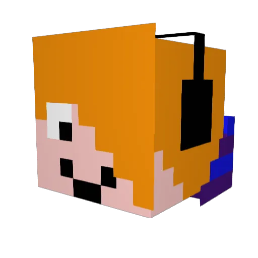 MusseHR Minecraft avatar head, 3D render
