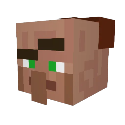 MussedUp Minecraft avatar head, 3D render