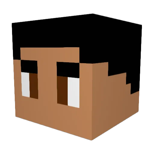Mussemums Minecraft avatar head, 3D render