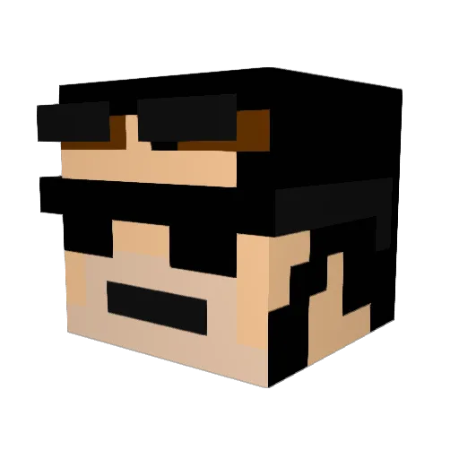 MusseputYT Minecraft avatar head, 3D render