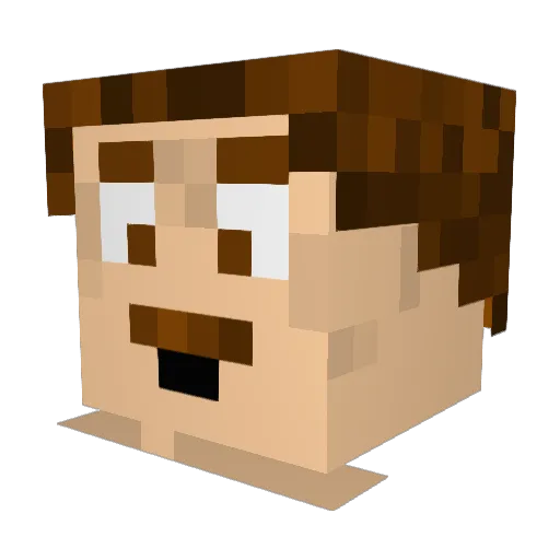 MustacheDave Minecraft avatar head, 3D render