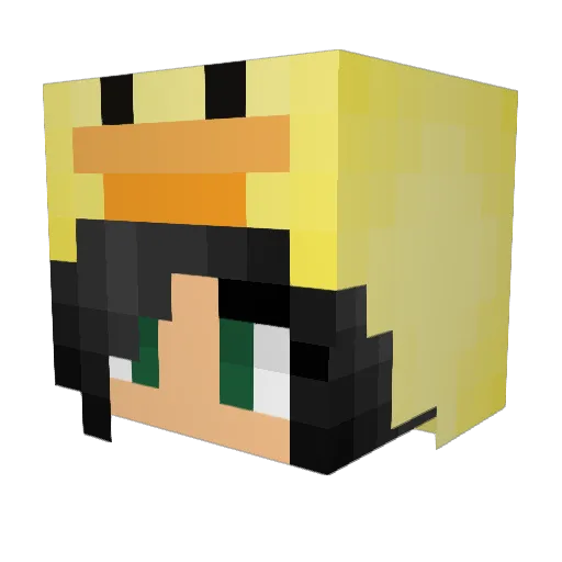 MustacheNinga Minecraft avatar head, 3D render