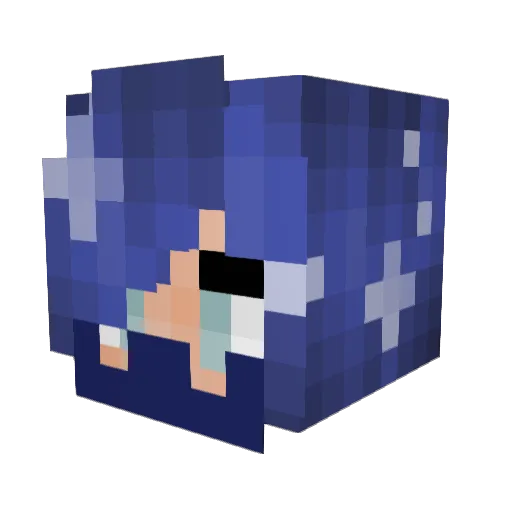 MustachePrincess Minecraft avatar head, 3D render