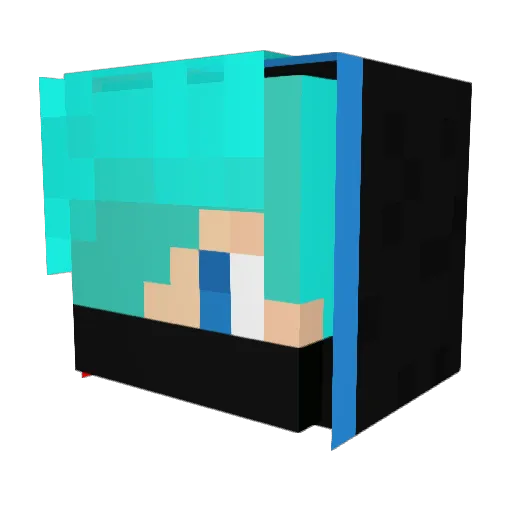 Mustafaoz Minecraft avatar head, 3D render