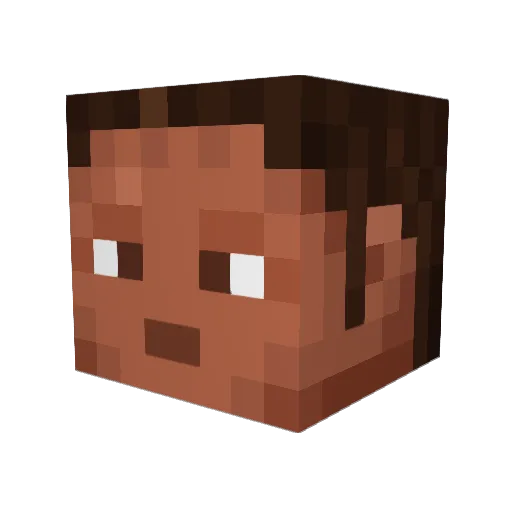 Mustafra Minecraft avatar head, 3D render