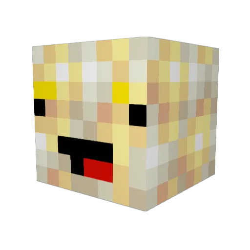 Mustard_Tiger_ Minecraft avatar head, 3D render