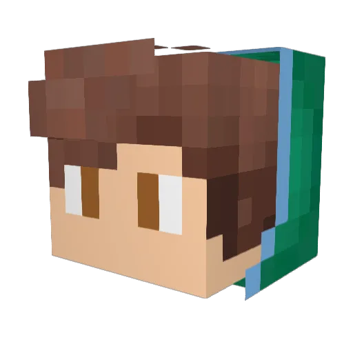 Mustaro Minecraft avatar head, 3D render