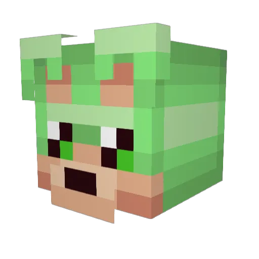 Mustering Minecraft avatar head, 3D render