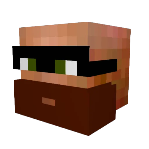 Musterious Minecraft avatar head, 3D render