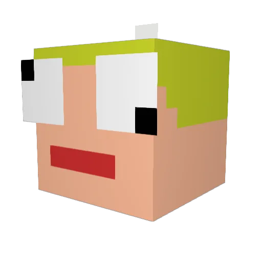 Mustermann_TV Minecraft avatar head, 3D render