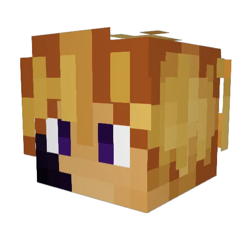Mustigod Minecraft avatar head, 3D render