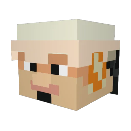 Mustiz Minecraft avatar head, 3D render