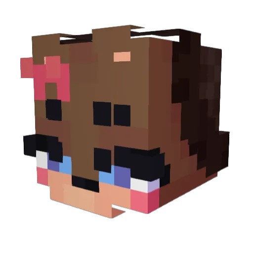 Mustrdddd Minecraft avatar head, 3D render