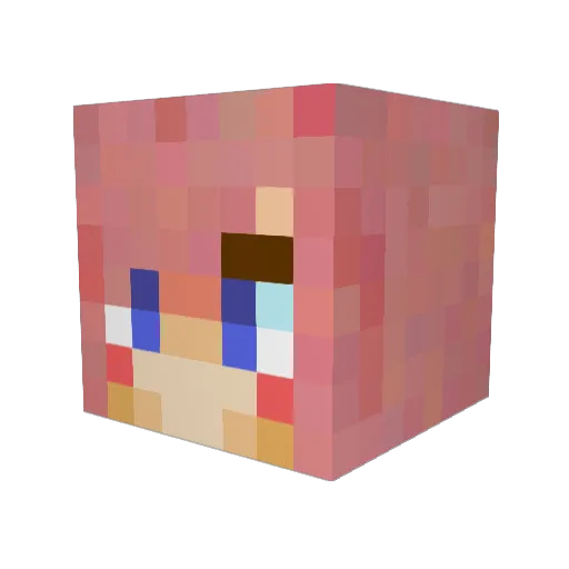 Mustsumoto Minecraft avatar head, 3D render