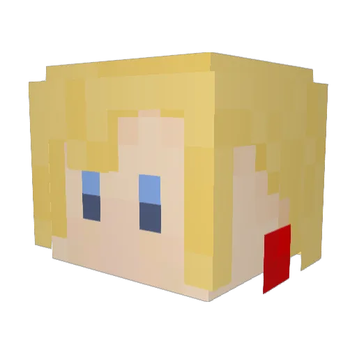 MusuEbi Minecraft avatar head, 3D render