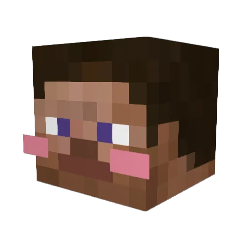Mutavalli Minecraft avatar head, 3D render