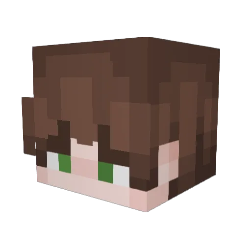 Mutaz1 Minecraft avatar head, 3D render