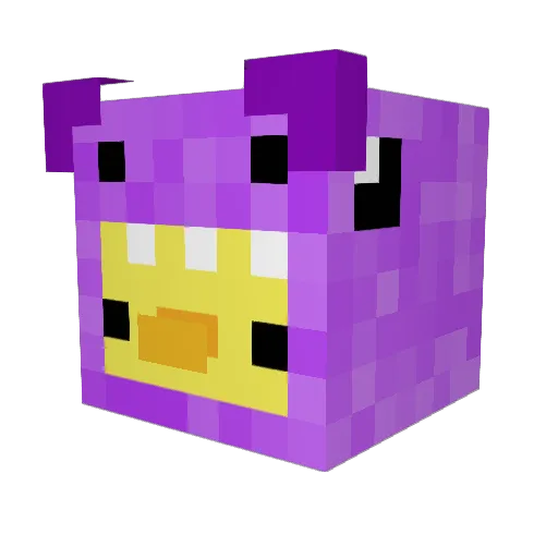 Mutblue Minecraft avatar head, 3D render