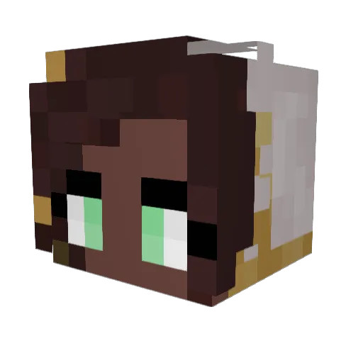 MuteMate1 Minecraft avatar head, 3D render