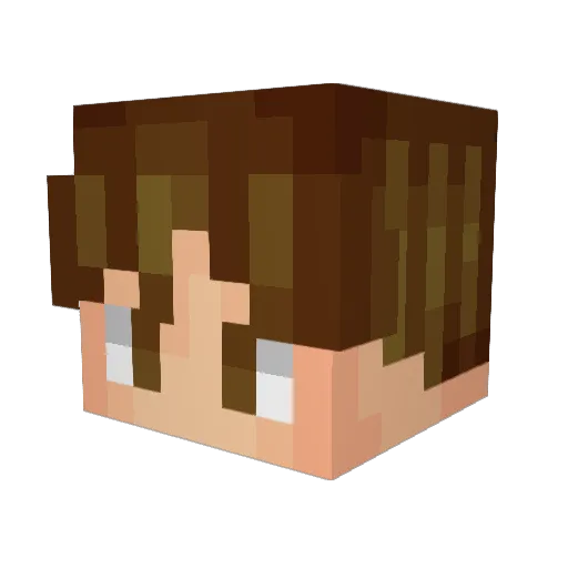 MuteMayhem Minecraft avatar head, 3D render