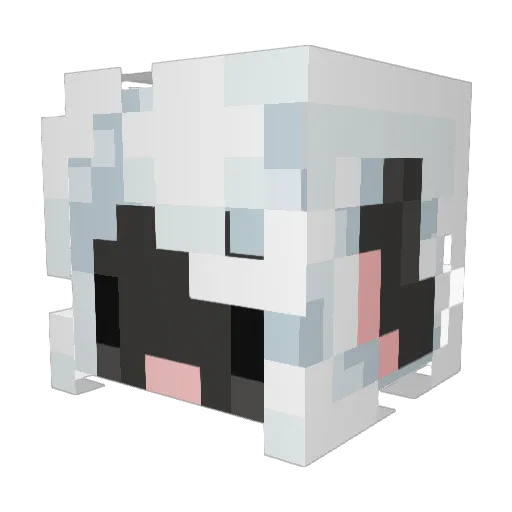 MuteWool Minecraft avatar head, 3D render