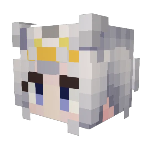 Mutear Minecraft avatar head, 3D render