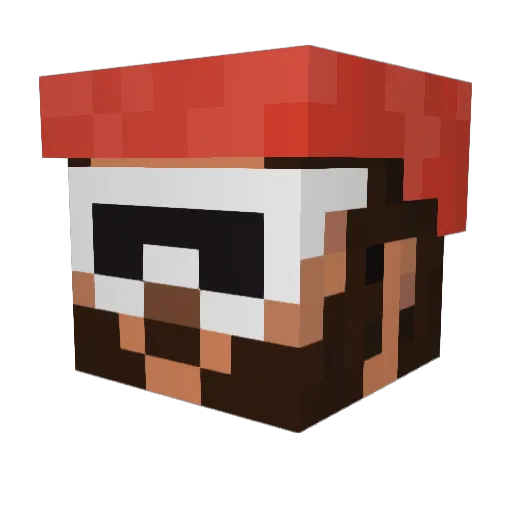 MutedHammy Minecraft avatar head, 3D render
