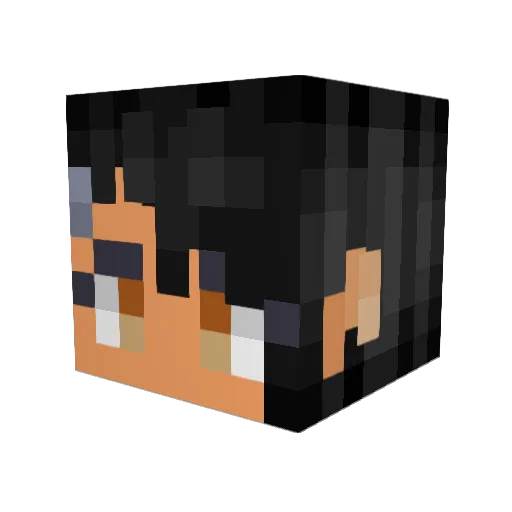 Muteeee Minecraft avatar head, 3D render