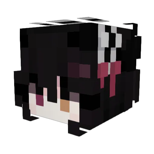 Mutel Minecraft avatar head, 3D render