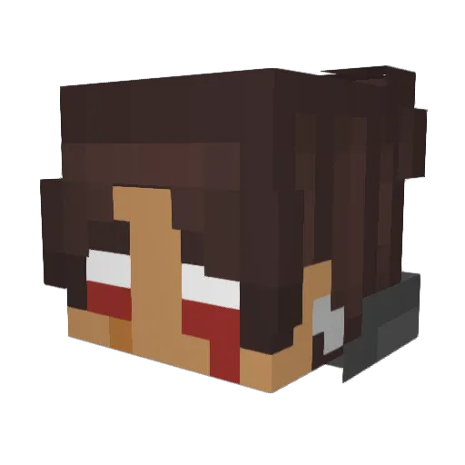 Mutelis Minecraft avatar head, 3D render