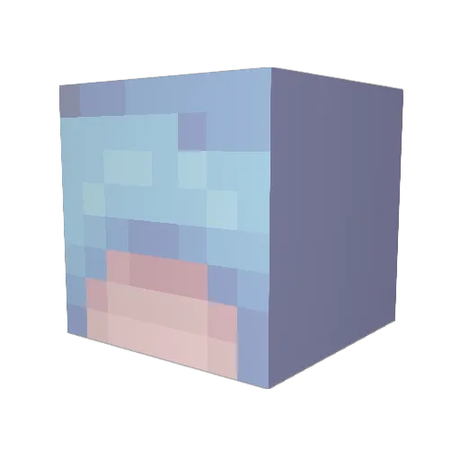 Mutert Minecraft avatar head, 3D render