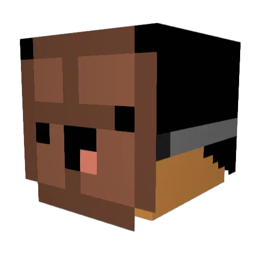 Mutry Minecraft avatar head, 3D render
