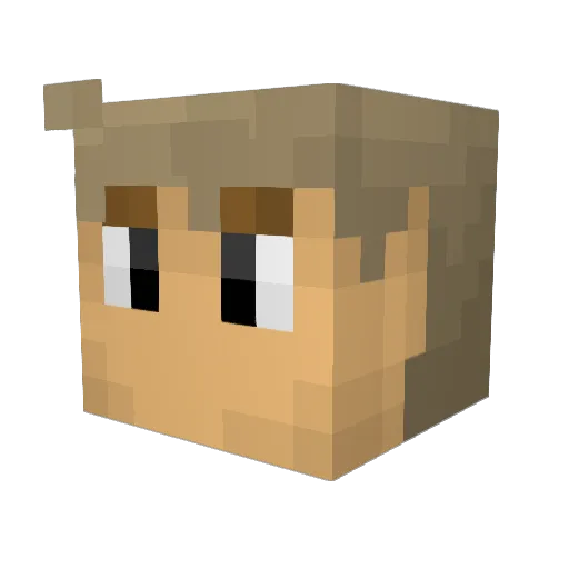 Mutschee Minecraft avatar head, 3D render