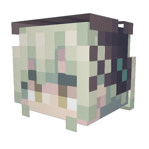 Mutsumi_QAQ Minecraft avatar head, 3D render