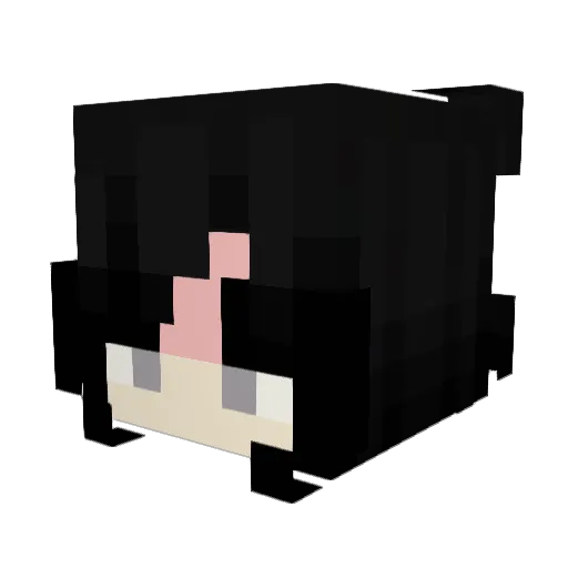 Mutsumiiiii Minecraft avatar head, 3D render