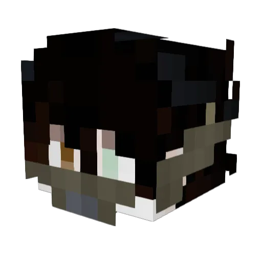 MuttTheBattered Minecraft avatar head, 3D render