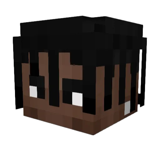 Muttal Minecraft avatar head, 3D render