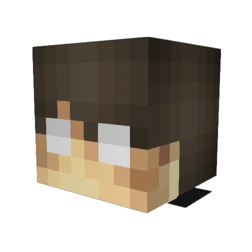 Mutteki Minecraft avatar head, 3D render