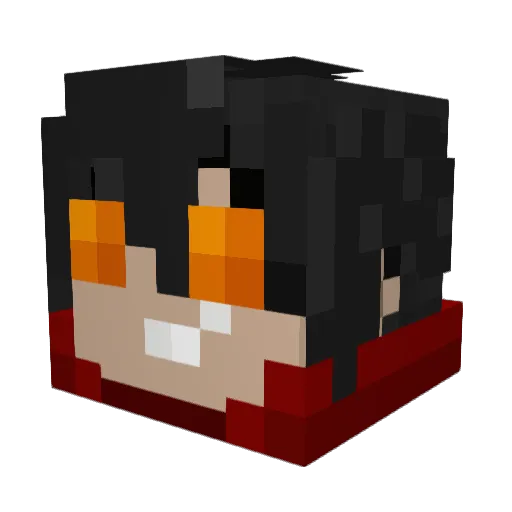 Muttlie Minecraft avatar head, 3D render