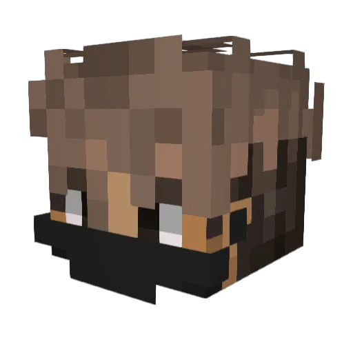 Mutyfi Minecraft avatar head, 3D render