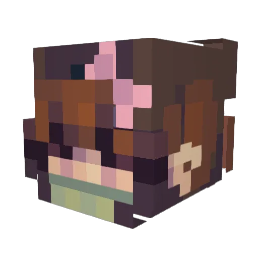 Muuah Minecraft avatar head, 3D render