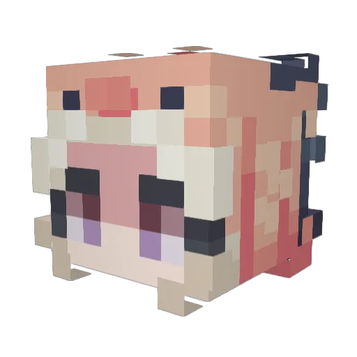 Muumicow Minecraft avatar head, 3D render