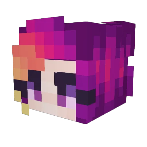 Muuping Minecraft avatar head, 3D render