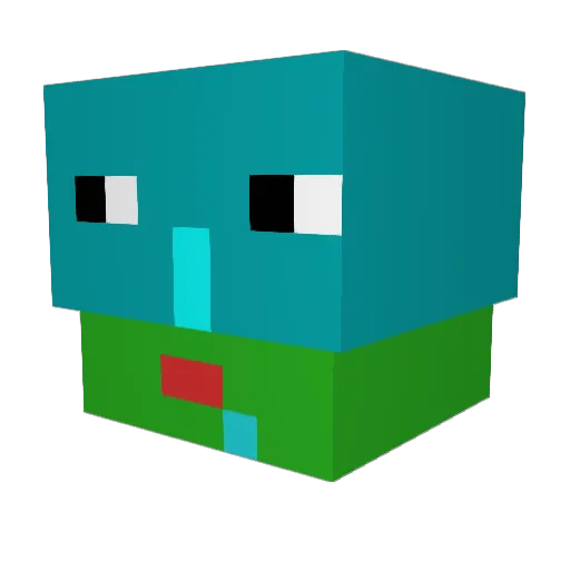 Muusaan Minecraft avatar head, 3D render