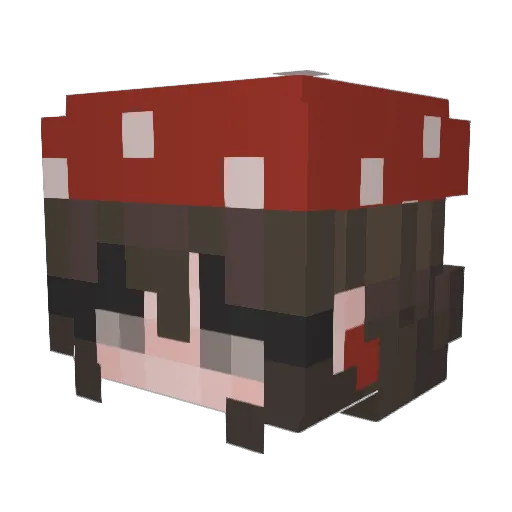Muushrooom Minecraft avatar head, 3D render
