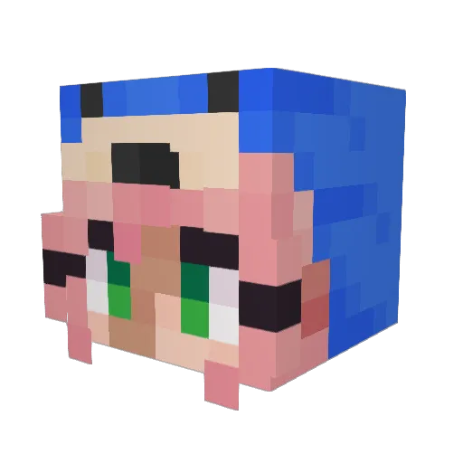 Muushtv Minecraft avatar head, 3D render